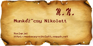 Munkácsy Nikolett névjegykártya